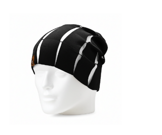 A black skull cap 
