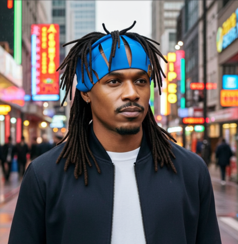 Man wearing blue beanie